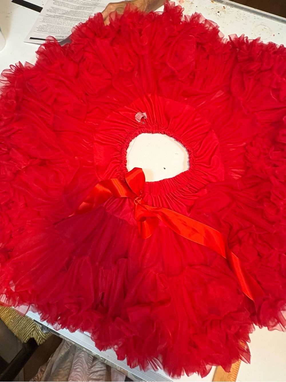 Tutu Couture red tiered tulle tutu petticoat skirt  voluminous ruffled layers - Picture 8 of 12